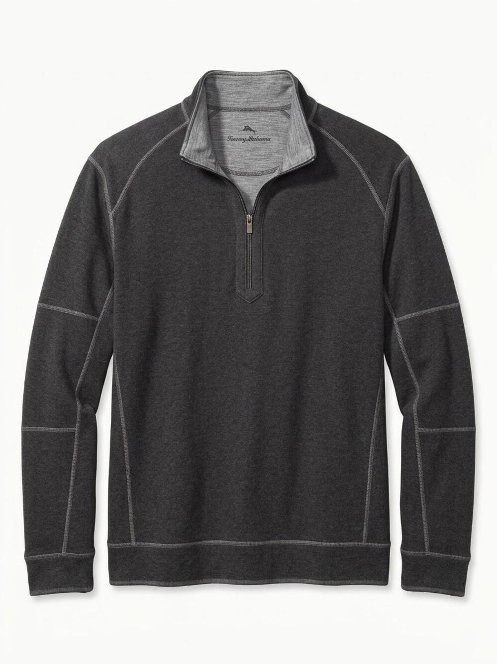 Tommy Bahama Men's Half-Zip Pullover Sweatshirt – Charcoal Grey